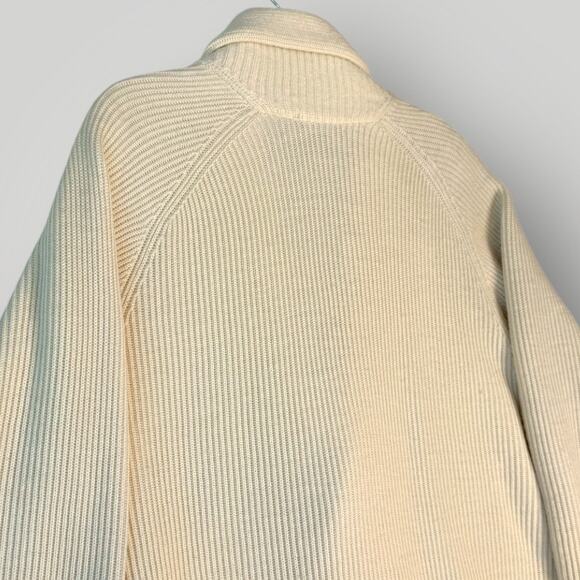 Claiborne Vintage 100% Wool Oversized Cardigan Sweater Shawl Women Size L Beige - Picture 7 of 12